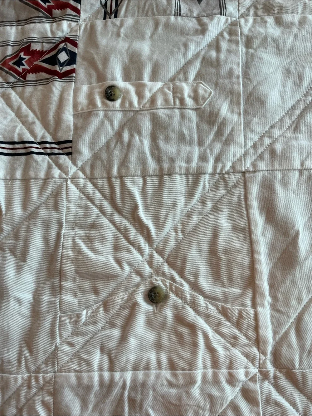 Handmade Western Shirt Patchwork Quilt Rustic Denim Plaid Memory Quilt
